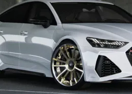 Audi RS7 C8 side view 22 inch forged wheels