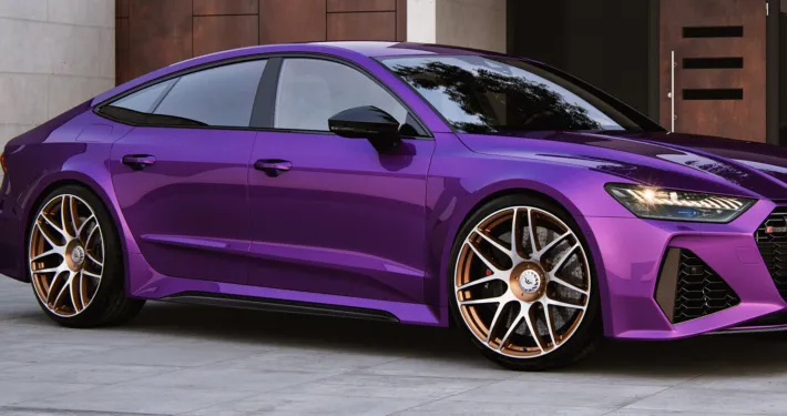 Audi RS7 C8 with wheels and power upgrade sidewall